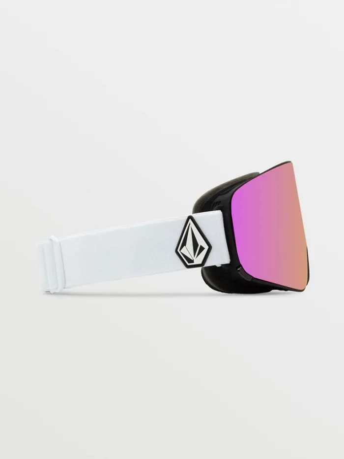 WomensMensKids Accessories Volcom Odyssey Goggle 8211 Matte White Pink Chrome