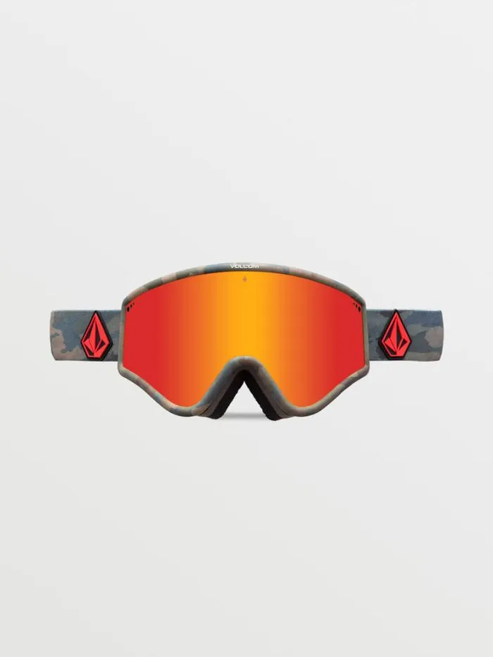 WomensMensKids Accessories Volcom Yae Goggle 8211 Cloudwash Camo Red ChromeBL