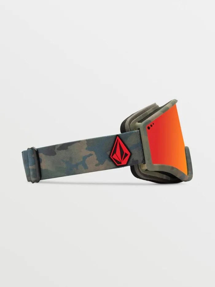 WomensMensKids Accessories Volcom Yae Goggle 8211 Cloudwash Camo Red ChromeBL