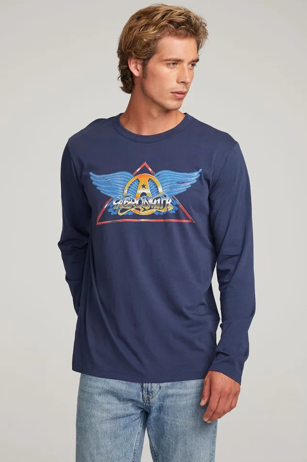 WomensMens Music Chaser Brand Aerosmith Rock In A Hard Place Mens Long Sleeve