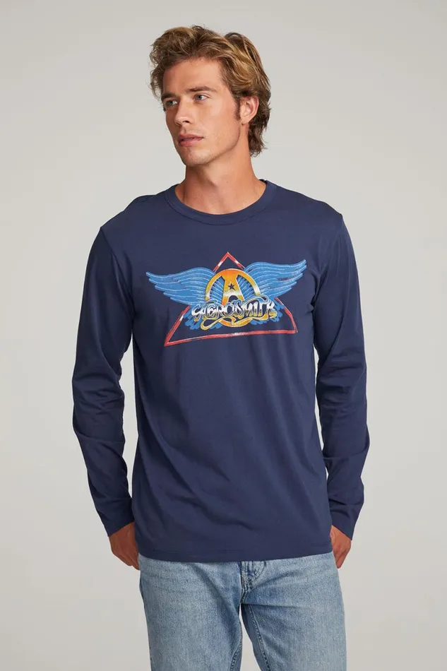 WomensMens Music Chaser Brand Aerosmith Rock In A Hard Place Mens Long Sleeve