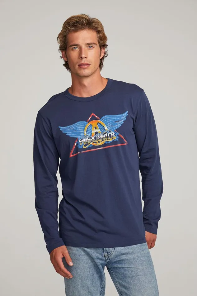 WomensMens Music Chaser Brand Aerosmith Rock In A Hard Place Mens Long Sleeve