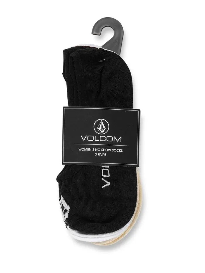 Womens Socks Volcom Stones No Show 3 Pack Socks 8211 Multi