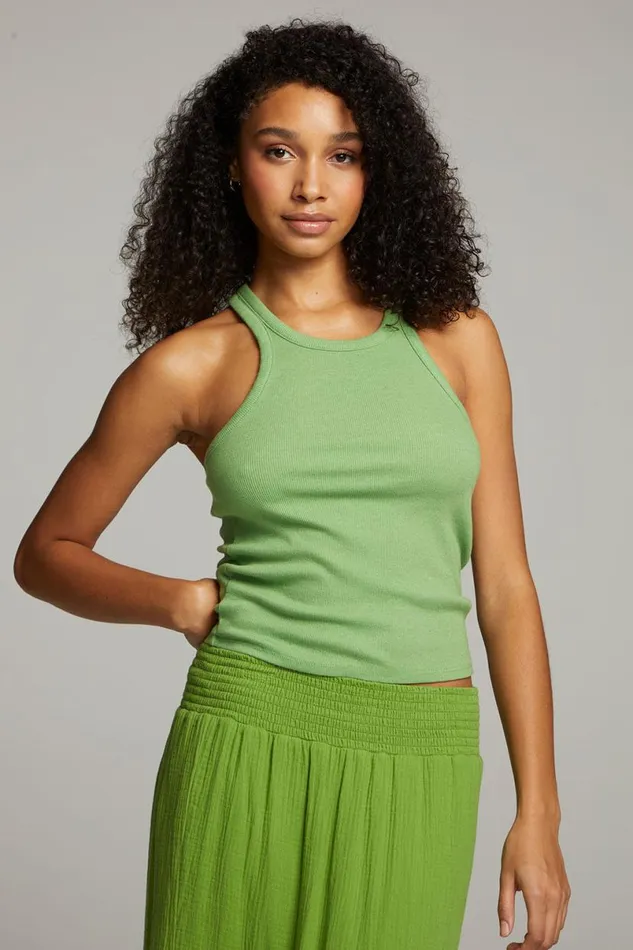 Womens Tops Chaser Brand August Piquant Green Tank Top