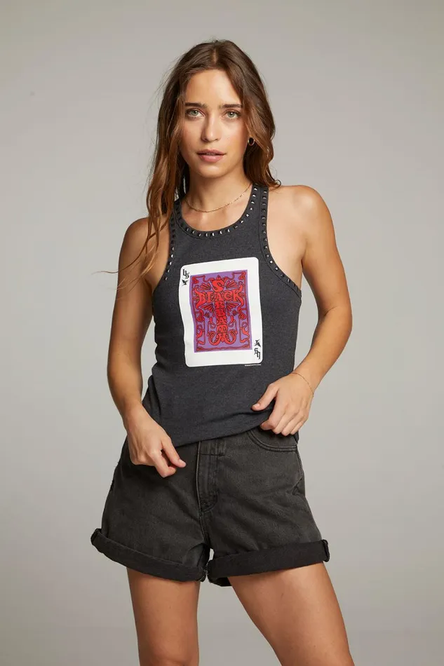 Womens Tops Chaser Brand Black Sabbath Cross Tank