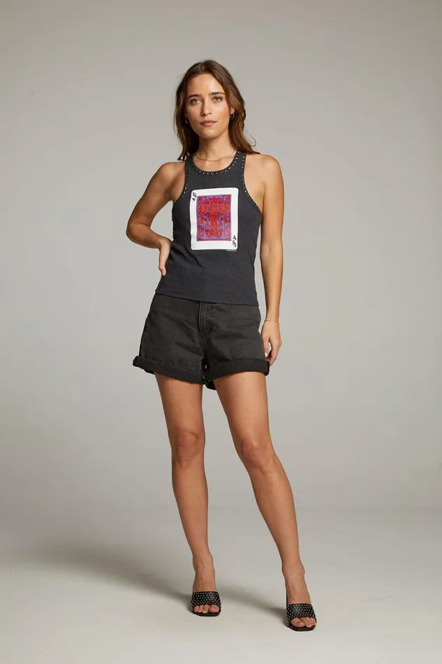 Womens Tops Chaser Brand Black Sabbath Cross Tank