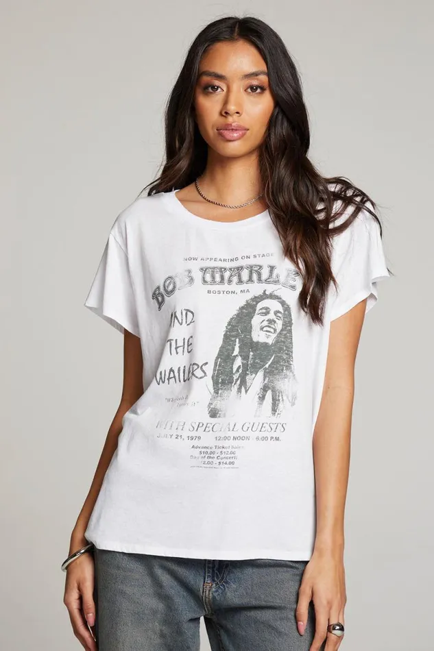 Womens Tops Chaser Brand Bob Marley Harvard Stadium Tee