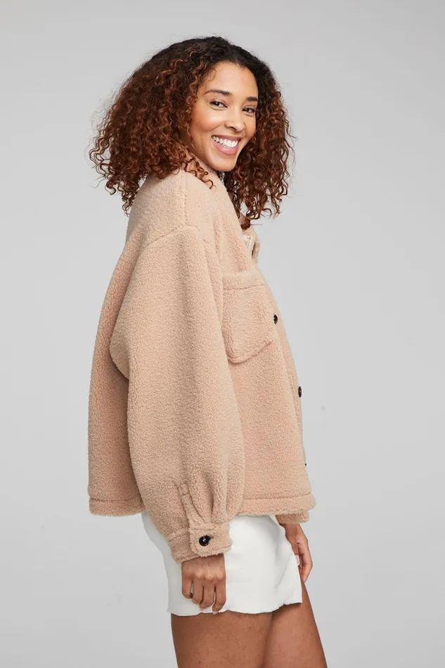 Womens Tops Chaser Brand Bolt Oatmeal Jacket