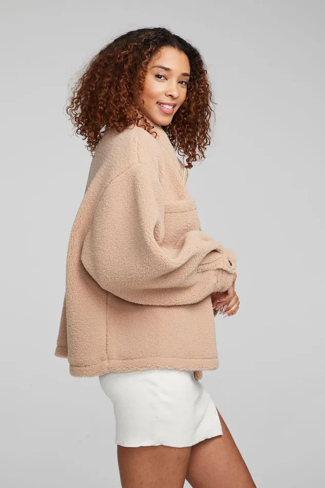 Womens Tops Chaser Brand Bolt Oatmeal Jacket