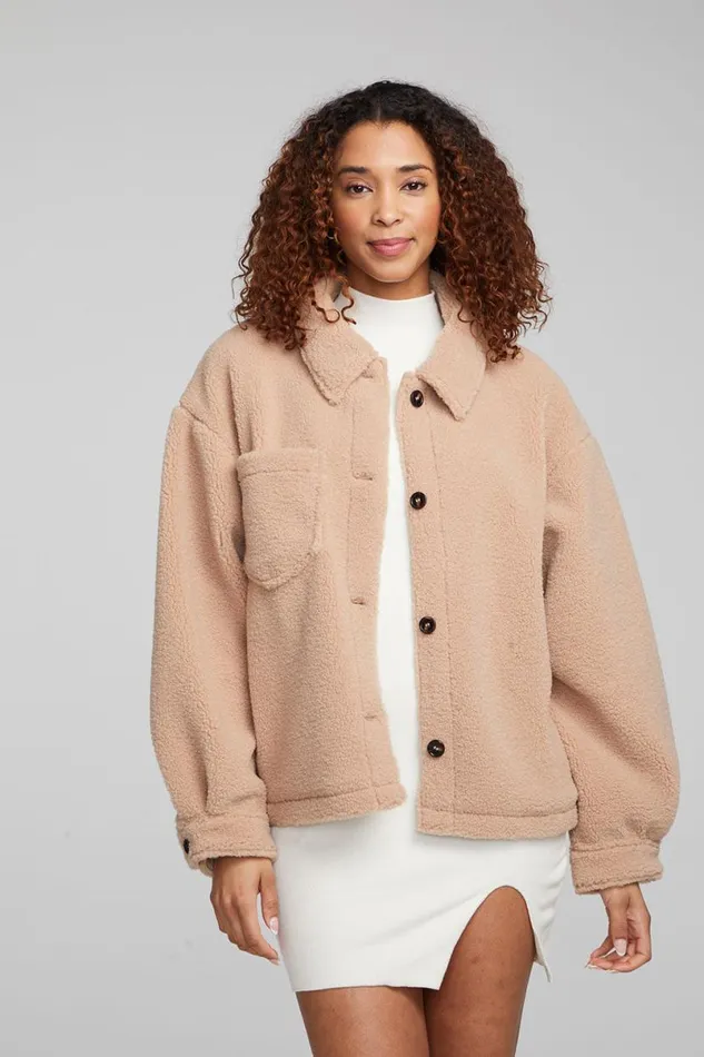 Womens Tops Chaser Brand Bolt Oatmeal Jacket