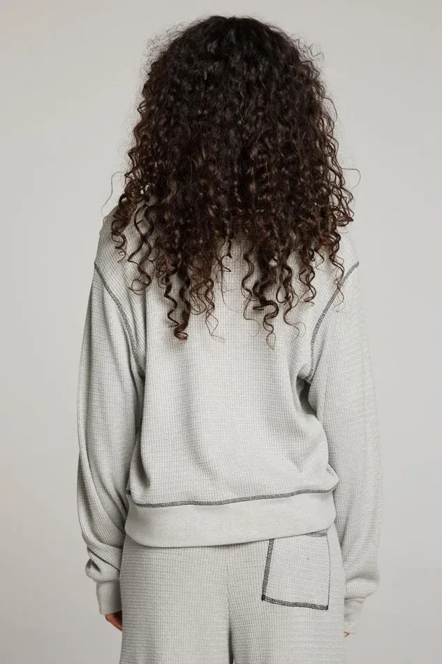 Womens Tops Chaser Brand Church Heather Grey Long Sleeve