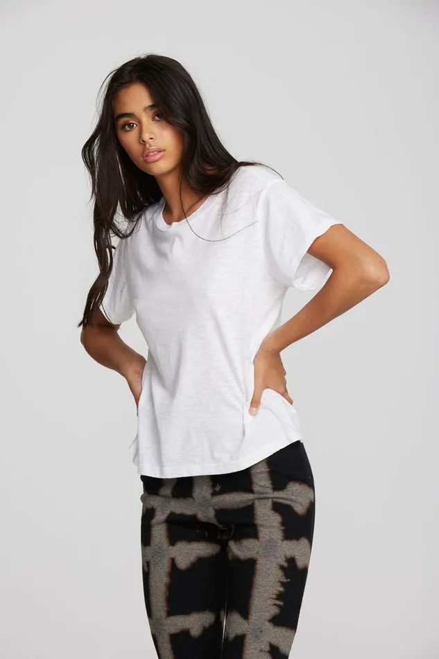 Womens Tops Chaser Brand Gauze Jersey Oversized Crewneck Tee