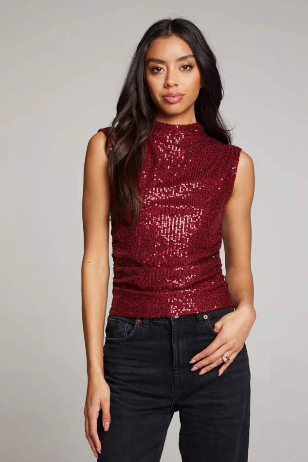 Womens Tops Chaser Brand Haileyy Blood Red Tank Top
