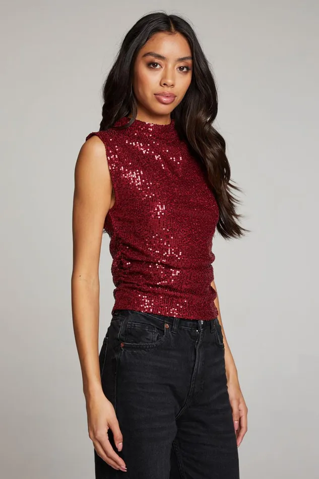 Womens Tops Chaser Brand Haileyy Blood Red Tank Top