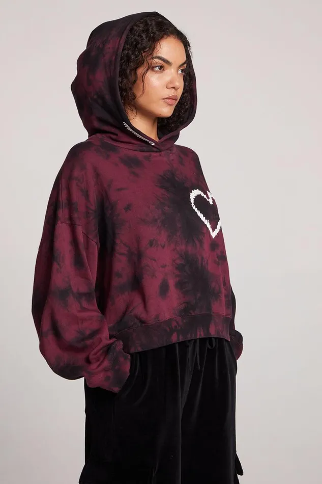 Womens Tops Chaser Brand Heart Stitch Pullover Hoodie