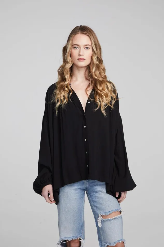 Womens Tops Chaser Brand Idol Shadow Black Blouse