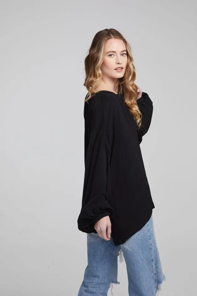 Womens Tops Chaser Brand Idol Shadow Black Blouse