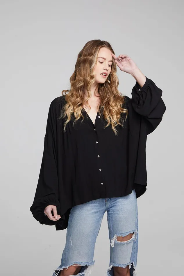 Womens Tops Chaser Brand Idol Shadow Black Blouse
