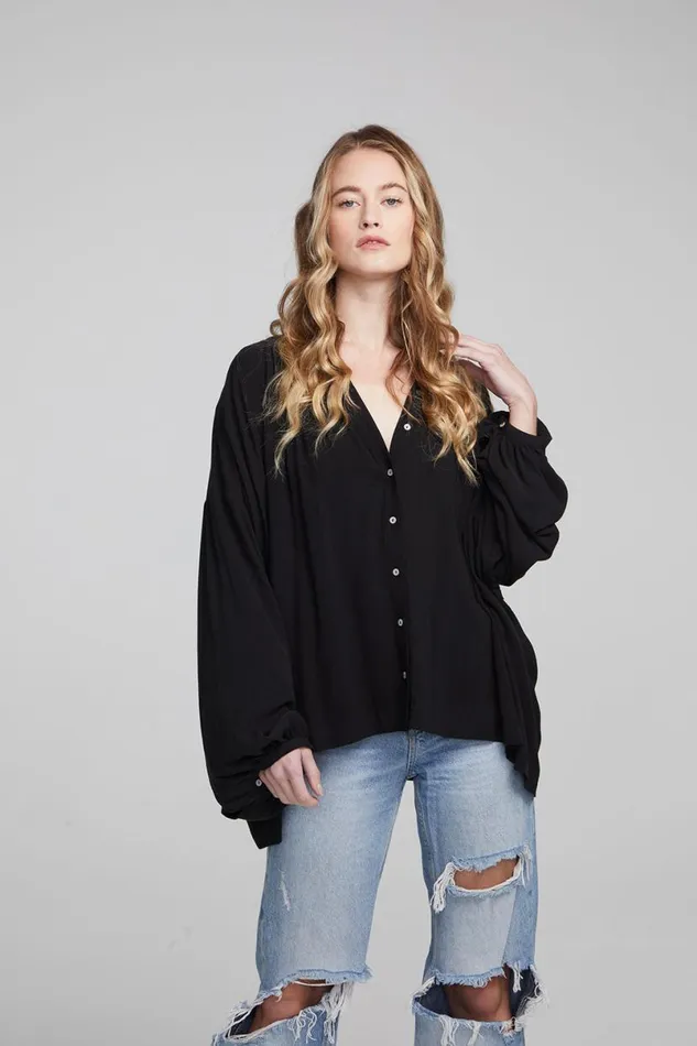 Womens Tops Chaser Brand Idol Shadow Black Blouse
