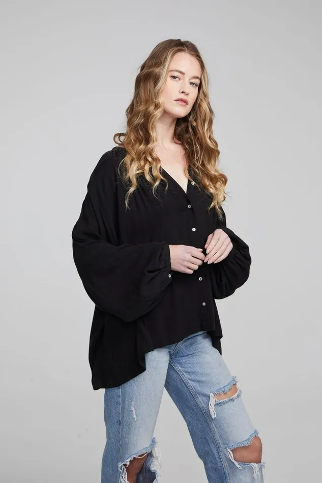 Womens Tops Chaser Brand Idol Shadow Black Blouse