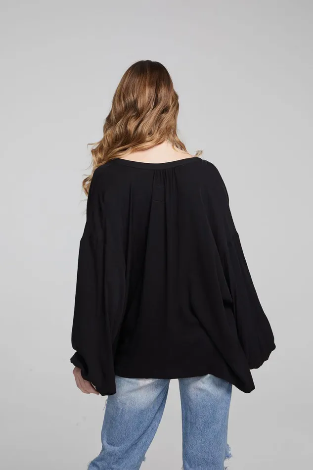 Womens Tops Chaser Brand Idol Shadow Black Blouse