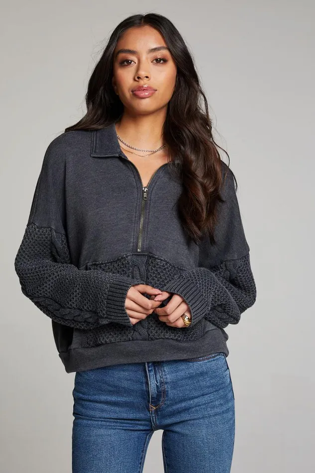 Womens Tops Chaser Brand Joe Licorice Half Zip