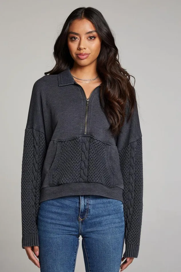 Womens Tops Chaser Brand Joe Licorice Half Zip