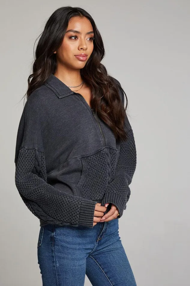 Womens Tops Chaser Brand Joe Licorice Half Zip