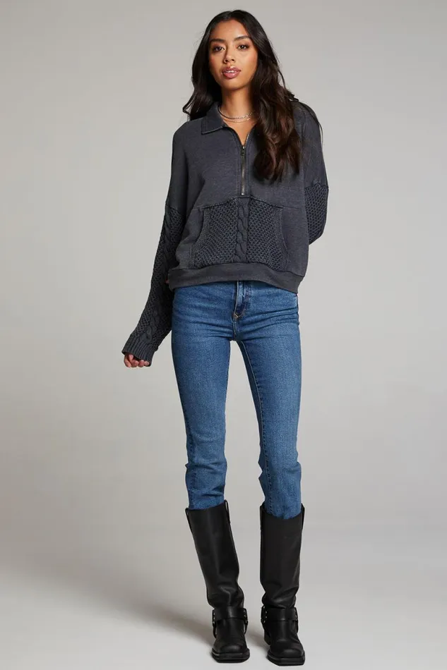 Womens Tops Chaser Brand Joe Licorice Half Zip
