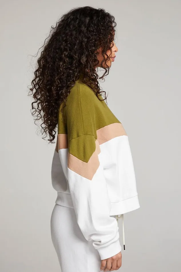 Womens Tops Chaser Brand Liz Sand Color Block Pullover