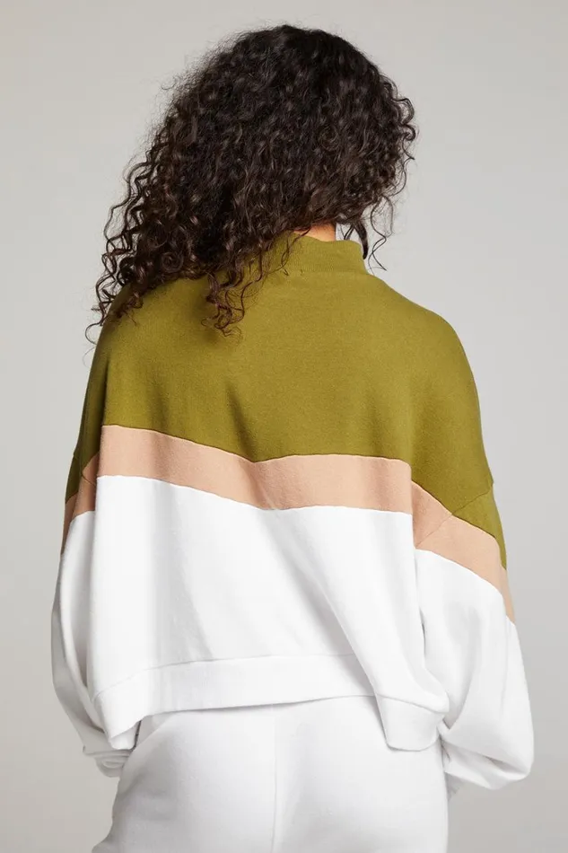 Womens Tops Chaser Brand Liz Sand Color Block Pullover