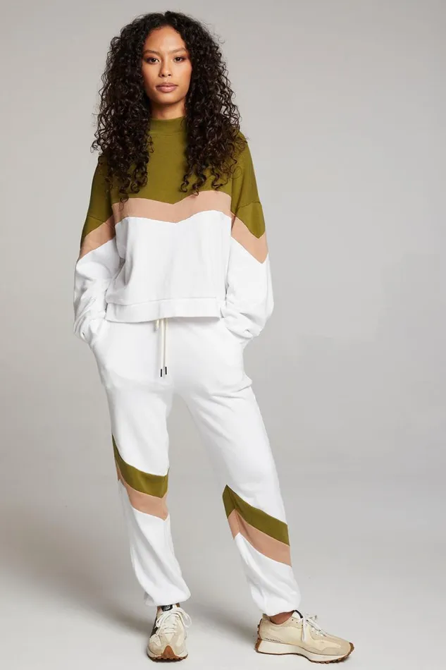 Womens Tops Chaser Brand Liz Sand Color Block Pullover