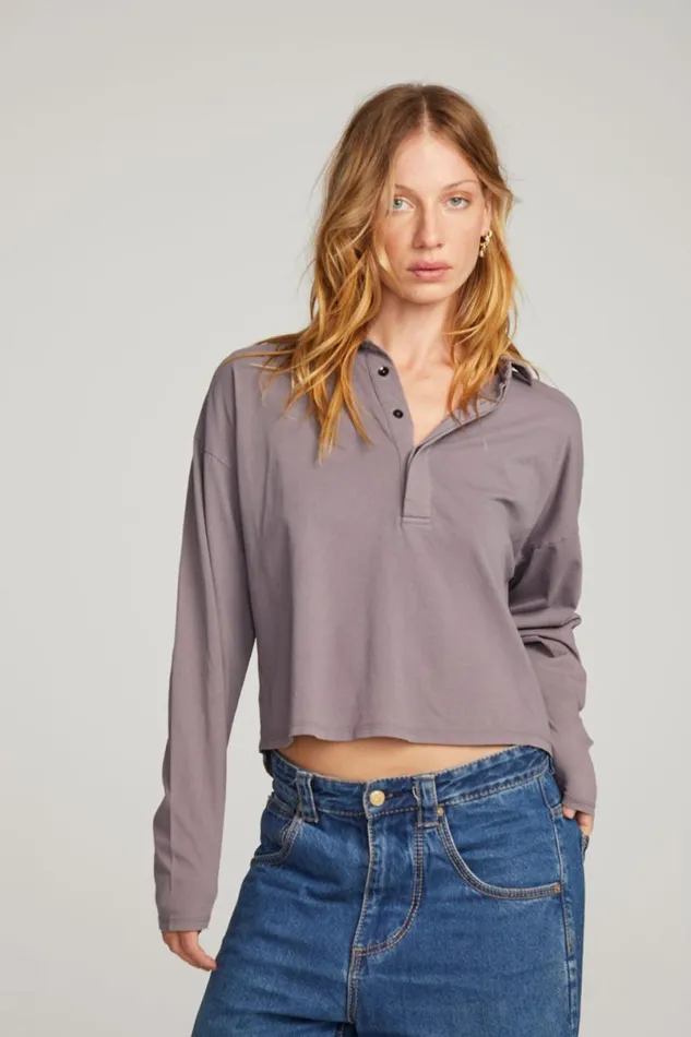 Womens Tops Chaser Brand Miles Purple Sage Long Sleeve
