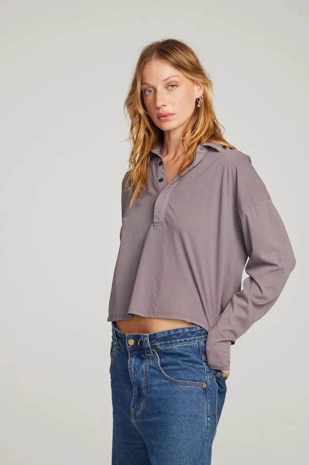 Womens Tops Chaser Brand Miles Purple Sage Long Sleeve
