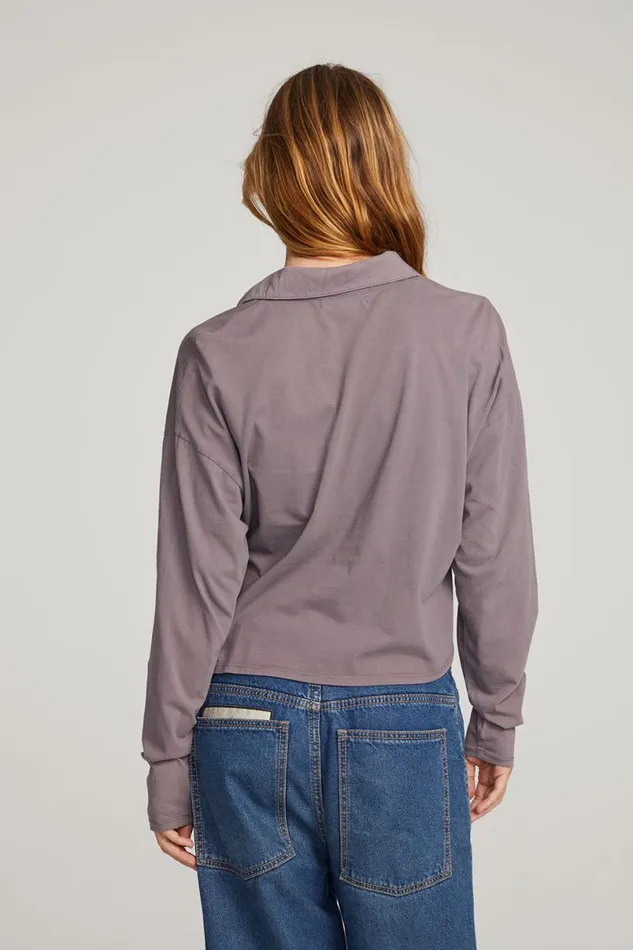 Womens Tops Chaser Brand Miles Purple Sage Long Sleeve