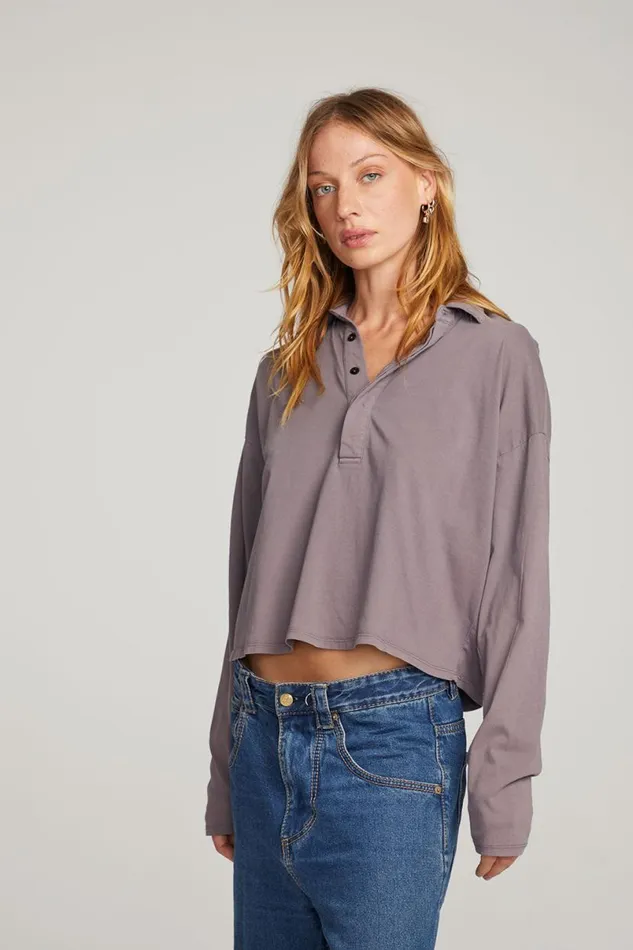 Womens Tops Chaser Brand Miles Purple Sage Long Sleeve