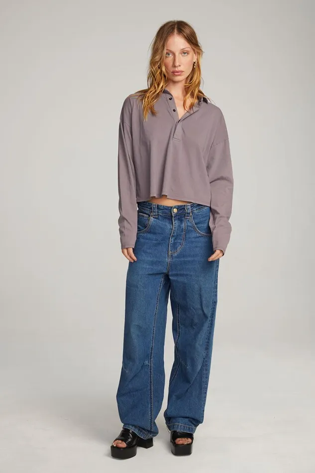 Womens Tops Chaser Brand Miles Purple Sage Long Sleeve