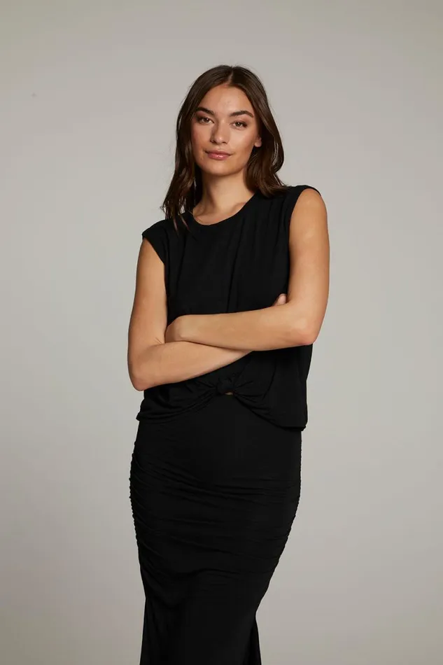 Womens Tops Chaser Brand Ocean True Black Tank