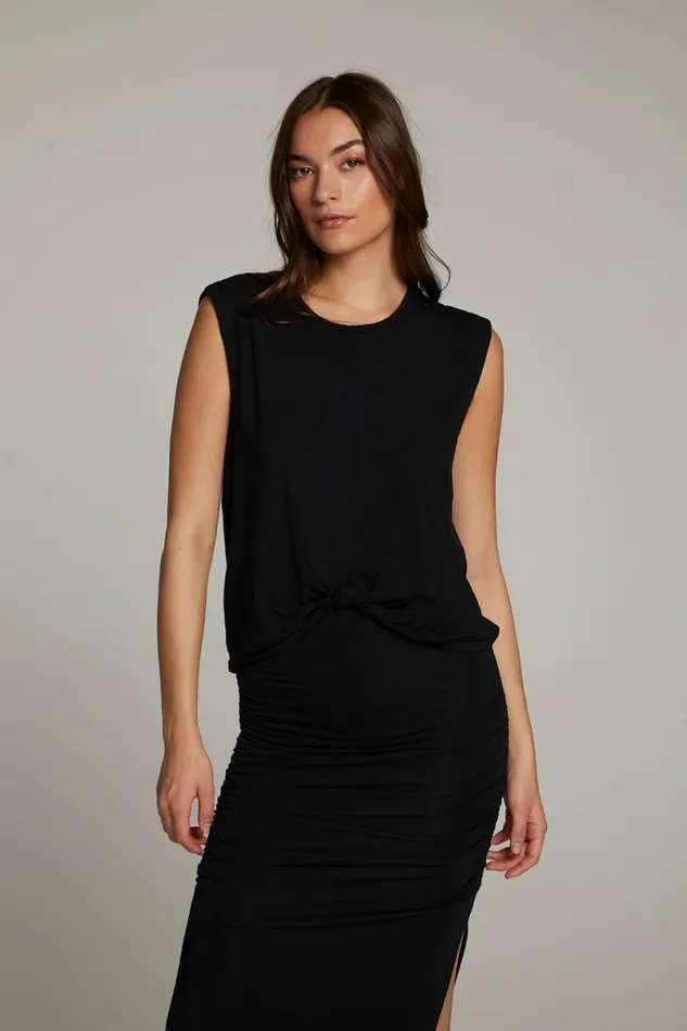 Womens Tops Chaser Brand Ocean True Black Tank