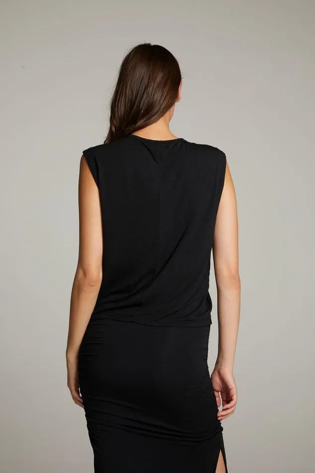 Womens Tops Chaser Brand Ocean True Black Tank