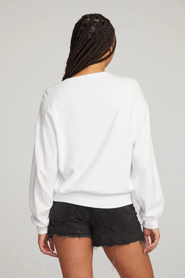 Womens Tops Chaser Brand Poppy White Pullover