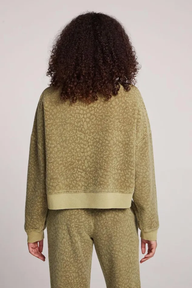 Womens Tops Chaser Brand Ramone Leopard Pullover