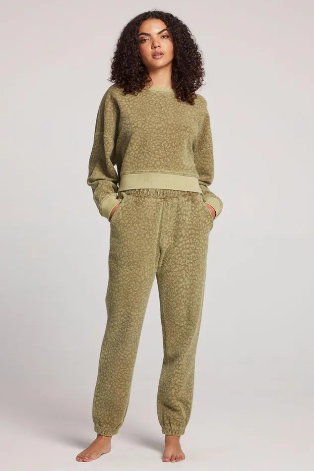 Womens Tops Chaser Brand Ramone Leopard Pullover