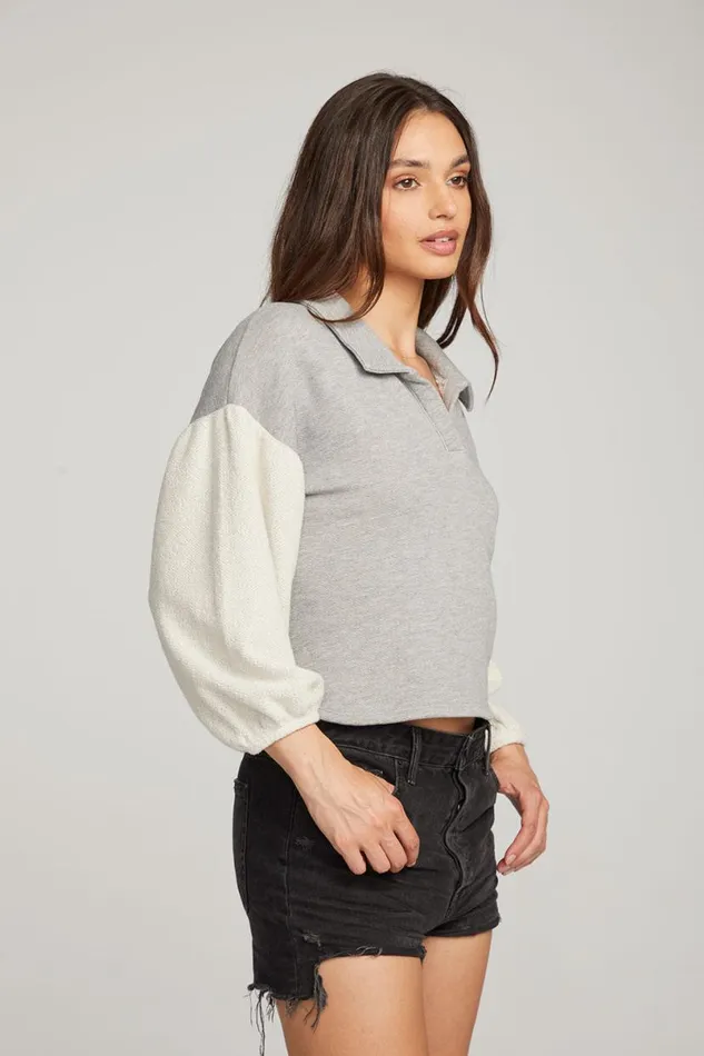 Womens Tops Chaser Brand Saratoga Heather Grey Pullover