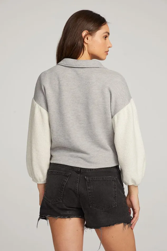 Womens Tops Chaser Brand Saratoga Heather Grey Pullover