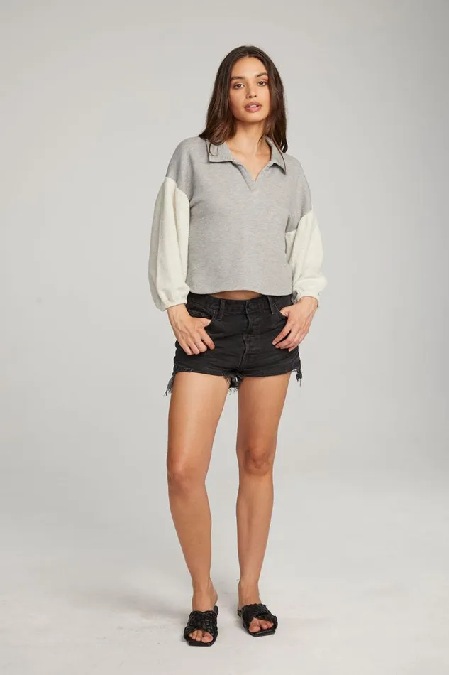 Womens Tops Chaser Brand Saratoga Heather Grey Pullover