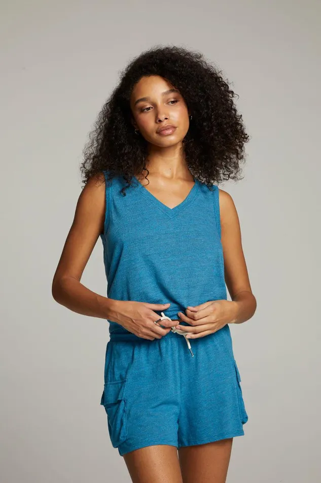Womens Tops Chaser Brand Sean Blue Danube Tank