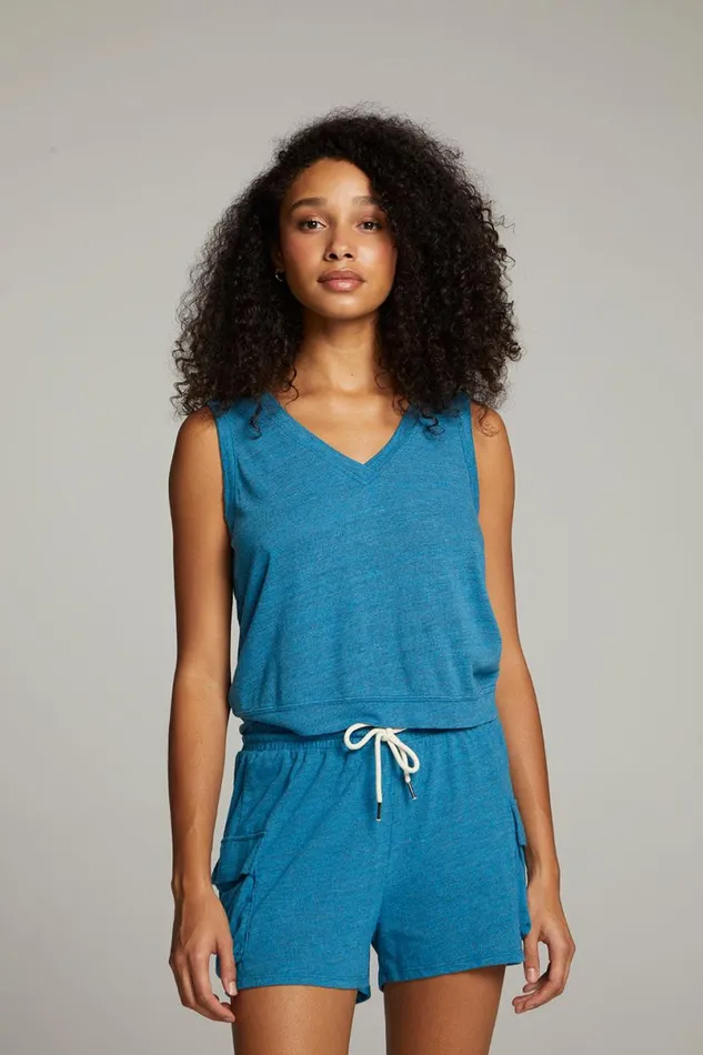 Womens Tops Chaser Brand Sean Blue Danube Tank