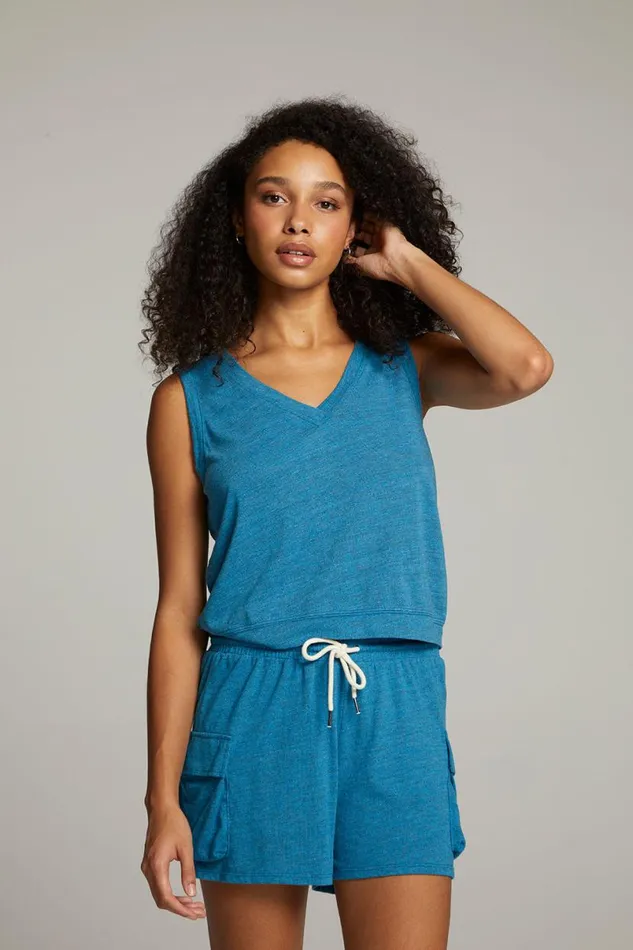 Womens Tops Chaser Brand Sean Blue Danube Tank