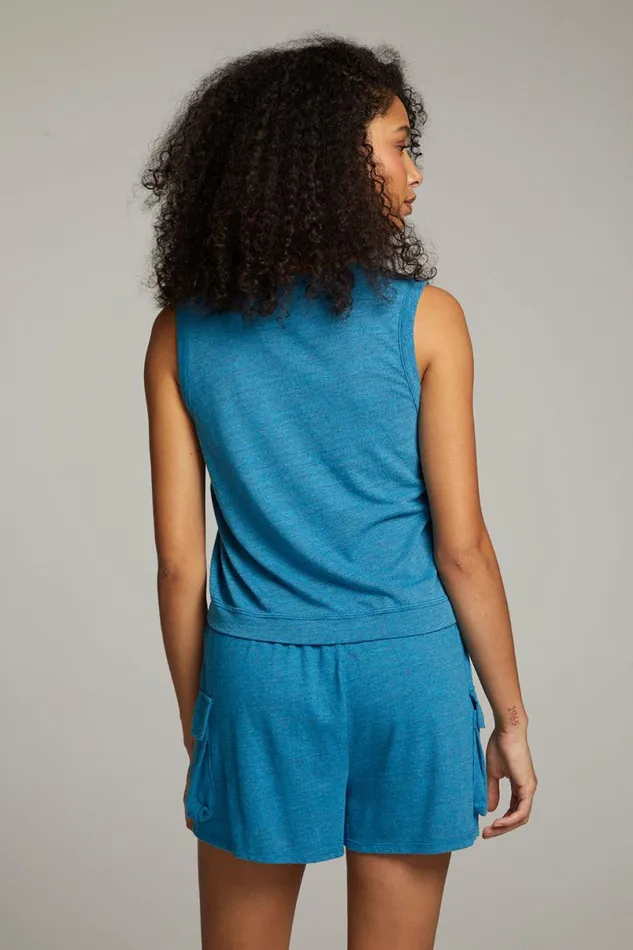 Womens Tops Chaser Brand Sean Blue Danube Tank